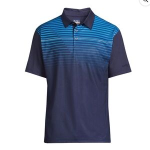Ben Hogan Men's Golf Shirts 2XL Golf Polo Blue Gradient Performance Golf Polo